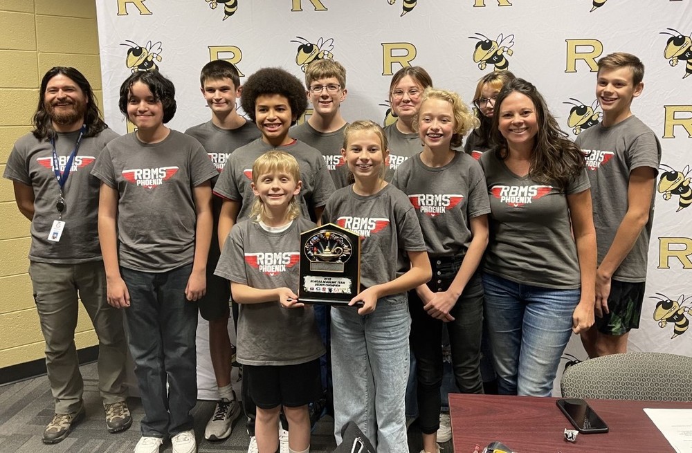 RBMS Academic Team pictured with region trophy