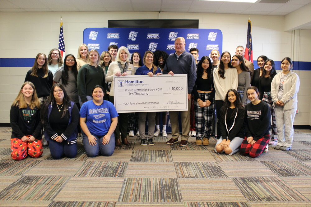 HAMILTON HEALTH CARE DONATES TO GORDON CENTRAL HOSA PROGRAM Gordon