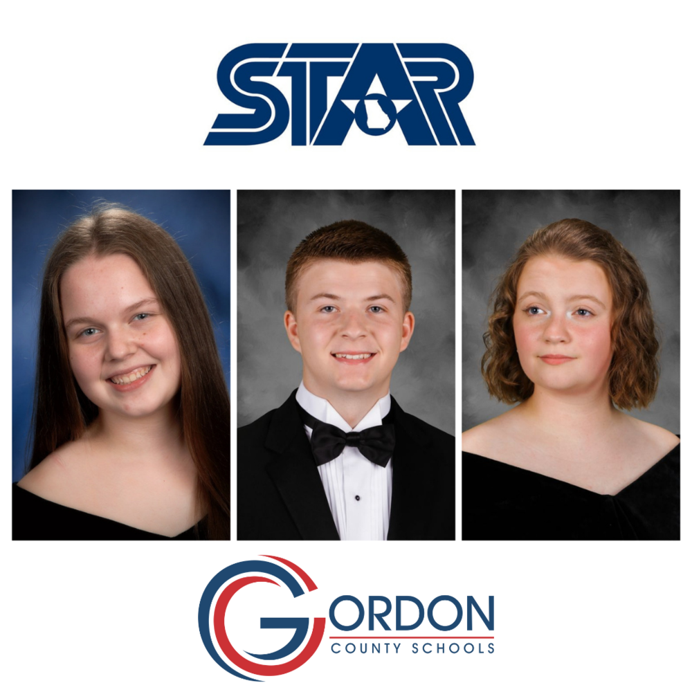 STAR logo. Student Headshots of STAR Honors. Gordon County Schools Logo.