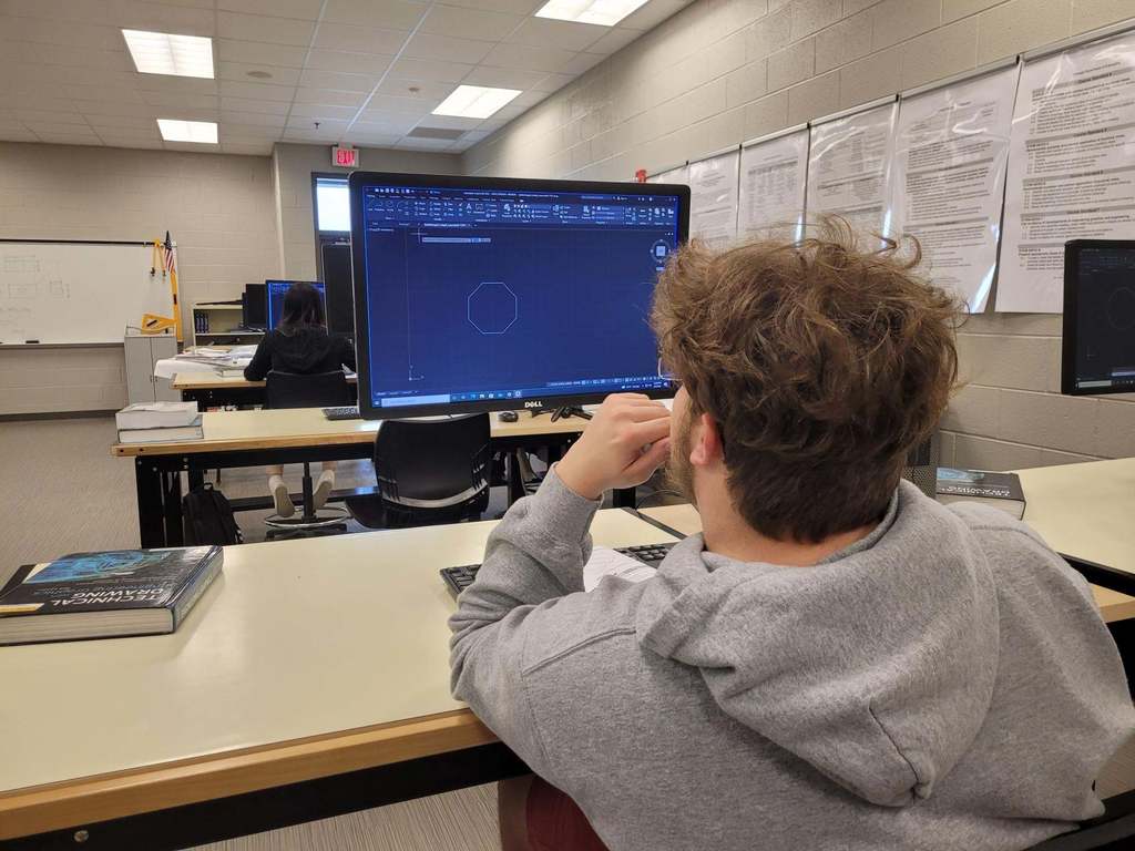 student on a computer