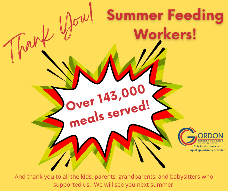 Over 143,000 meals served by Gordon County School Nutrition during summer feeding