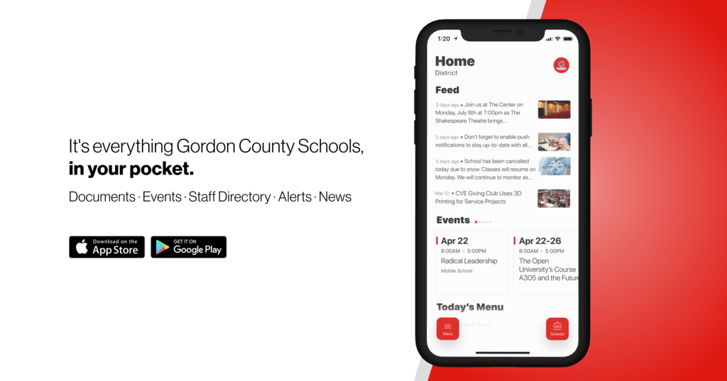 Download the Gordon County Schools APP today! 